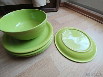 Zelene porcelanove taniere + misky 600ml, nové - 2