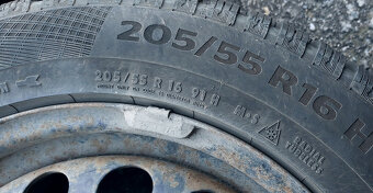 Zimné pneu Continental 205/55 R16 - plech. disky - 2