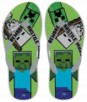 Detské žabky Minecraft – nové, originálny dizajn - 2