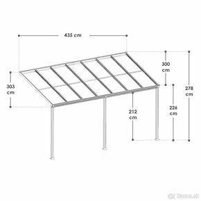 Hliníková pergola Borneo 4 x 3 m - biela transparentná - 2