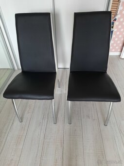 Predám 2 stoličky, chróm + ekokoža - 2