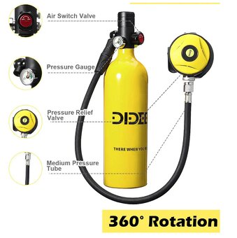 Scuba na potápanie,1L,15-20 min,ochranny vak - 2