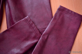 TEZENIS bordové zateplené kož. legínsy XS/S - 2