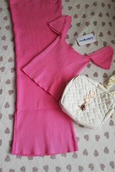 Crop top + sukňa ružová jarný komplet M - 2