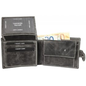 Pánska peňaženka značky Leonardo Verrelli tmavošedá - 2