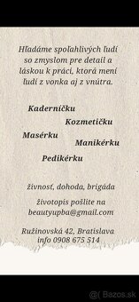 Hľadáme kaderníčku, kozmetičku a pedikérku - 2