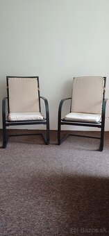Pohodlné kovové kreslá s podsedákmi na terasu,balkón - 2