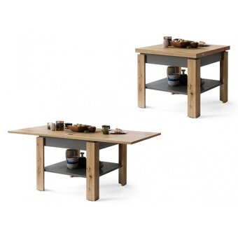 Rozkladaci konferencny stolik Mazzoni dub artisan 65x65cm - 2