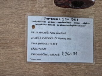 Znehodnotěný samopal vz.58 P - 2