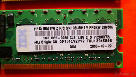 Predám RAM DDR2, 1GB, 400MHz, ECC, registered, pre server, 4 - 2