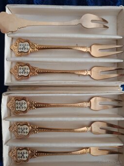 Pozlátené dezertné vidličky, 6 ks v krabičke - 2