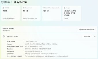 ▼DELL Latitude 5490 - 14" / i5-8350U / 16GB / SSD / ZÁR▼ - 2