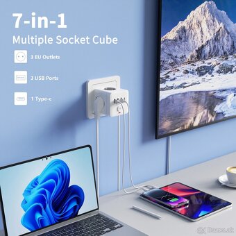 rozbočovač KOCKA 7-v-1 USB a C nabíjacia stanica - 2