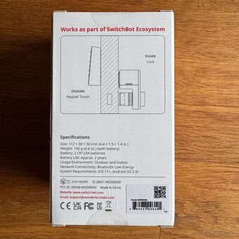 Inteligentná klávesnica SwitchBot Keypad Touch - 2