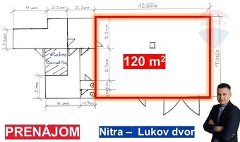 Prenájom haly 120 m² , Lukov dvor - Nitra. - 2