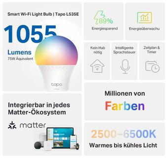 RGB Tapo TP-Link L535E - E27 matter 16ks - 2