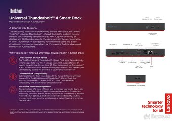 ThinkPad Thunderbolt 4 Smart Dock (40B10135EU), 17m záruka - 2