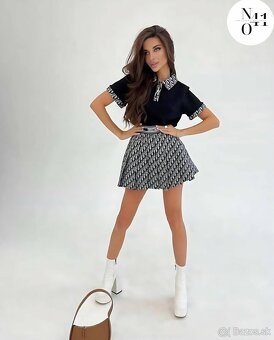 Dior súprava - polokošeľa+sukňa - čierna - 2