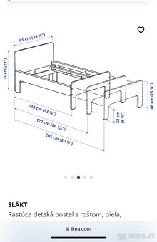 Detská rastuca postel s mateacom Ikea - 2