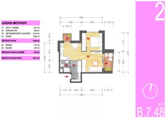 2 izbový byt 49 m2 v novostavbe Byty Medická, KE-Terasa - 2