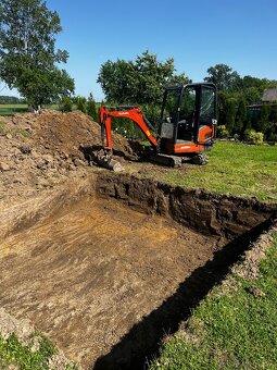 Zemné a výkopové práce, Minibager, nákladná doprava bager - 2