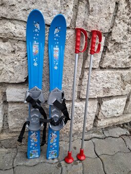 Detské plastové lyže + paličky - 2