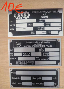 výrobný štítok na zetory a vlečky - 2