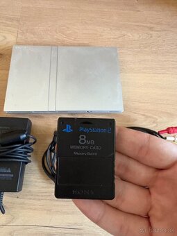Sony PlayStation 2 Slim Satin Silver + PS2 Memory Card 8MB - 2