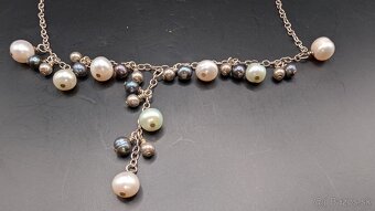 Predam strieborny nahrdelnik s pravymi perlami - 2