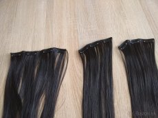 Clip in vlasy čierne/tmavohnedé - 2