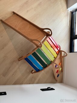 Drevená montessori hojdačka + šmykľavka a rebrík - 2