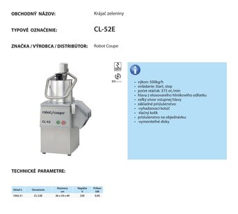 Gastro Krájač (Strúhač) zeleniny & syrov ROBOT COUPE CL52E - 2