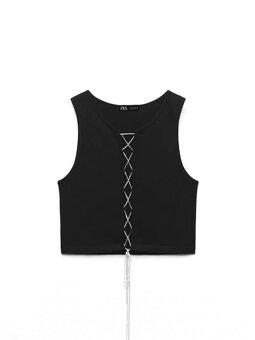 Crop top s kamienkami Zara - 2