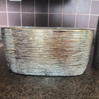 Kvetináče strieborné keramické - 2