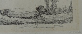 Križan Ludovít -Pri ceste, litografia na papieri 15x38 cm - 2