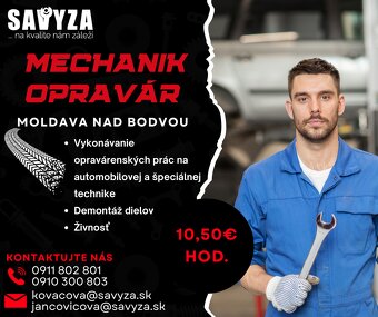 Hľadáme szčo mechanikou a elektromechanikou , 10,50€ na hod. - 2