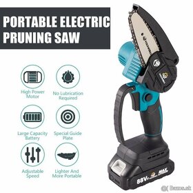 Kvalitná AKU Reťazová Píla + 2 baterky veľkosti 4", 6", 8 - 2