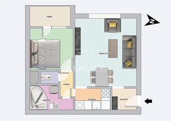 Praktický 2-izbový byt • loggia s výhľadom do... - 2