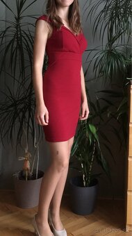 elegantné červené talianske šaty 36 - 2