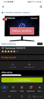 QLED Zakriveny herny monitor 32" 144hz - 2