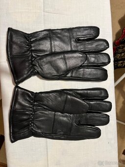 Čierne kožené rukavice - 2