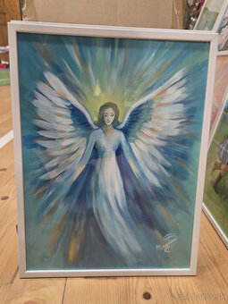 Akryl na akvarelovom papieri, ramik 30x40cm, motív : Anjel 2 - 2