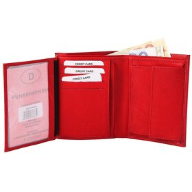 Pánska kožená peňaženka červená - 2