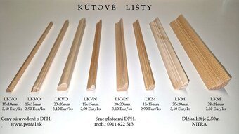 Drevené lišty, Parketové dubové lišty, Podlahové lišty,  D1 - 2