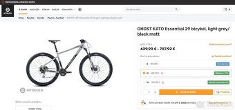 GHOST KATO Essential 29 bicykel, light grey/black matt - 2