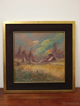 Olejomaľba Vladimír Semančík Stohy - 2