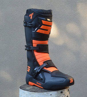 topánky MX ATV čižmy čierno oranžové fluo shot - 2