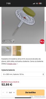Fasádna hmoždina drive W 6, kovová skrutka - 2