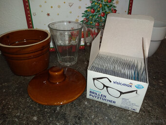 retro poháre čističe okuliarov keramická dóza šá s vrchnákom - 2