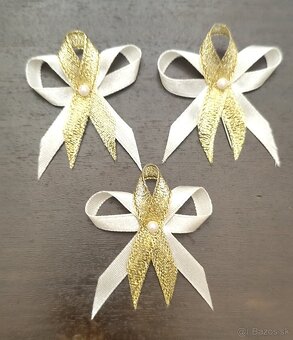 Svadobné pierka bielo-zlaté - 2